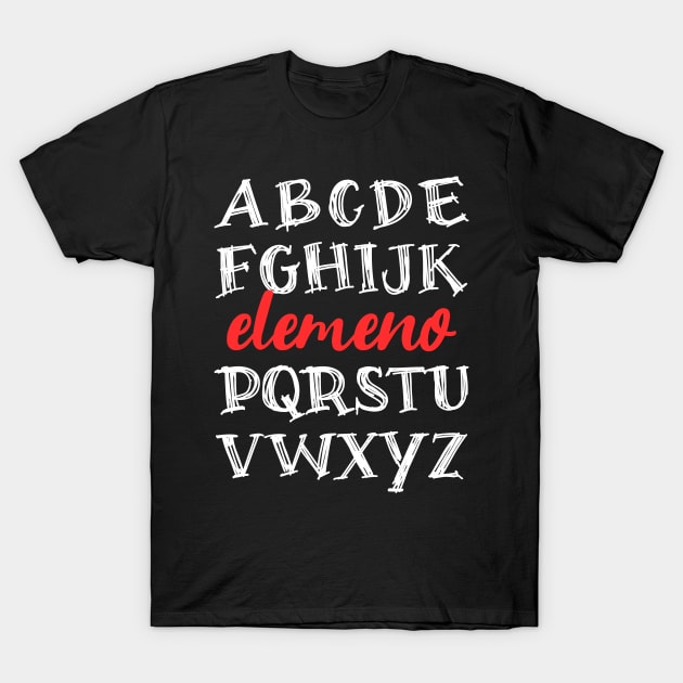 Elemeno Funny Teacher’s Alphabet T-Shirt by BankaiChu